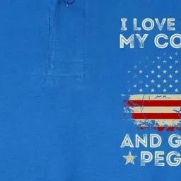 I LOVE MY WIFE MY COUNTRY AND GETTING PEGGED! Softstyle Adult Sport Polo