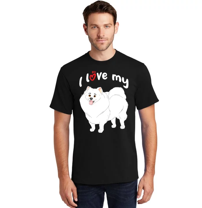 I Love My White Pomeranian Dog Tall T-Shirt