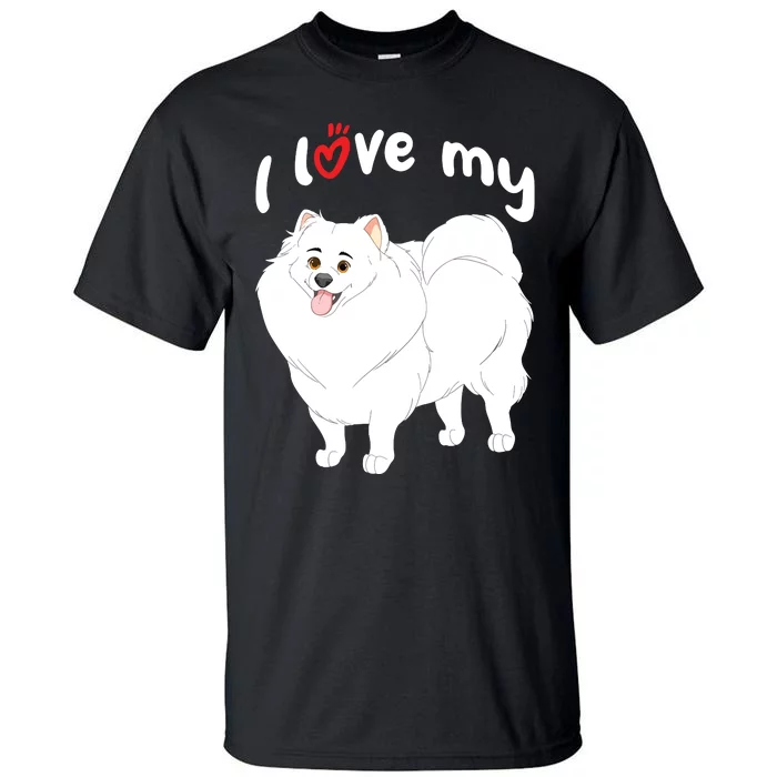 I Love My White Pomeranian Dog Tall T-Shirt