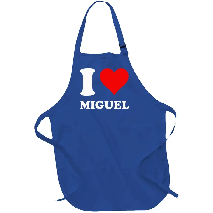 I Love Miguel Full-Length Apron With Pocket