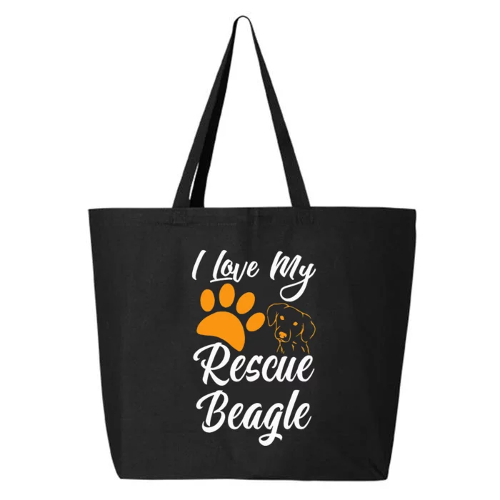 I Love My Rescue Beagle Funny Dog Lover 25L Jumbo Tote