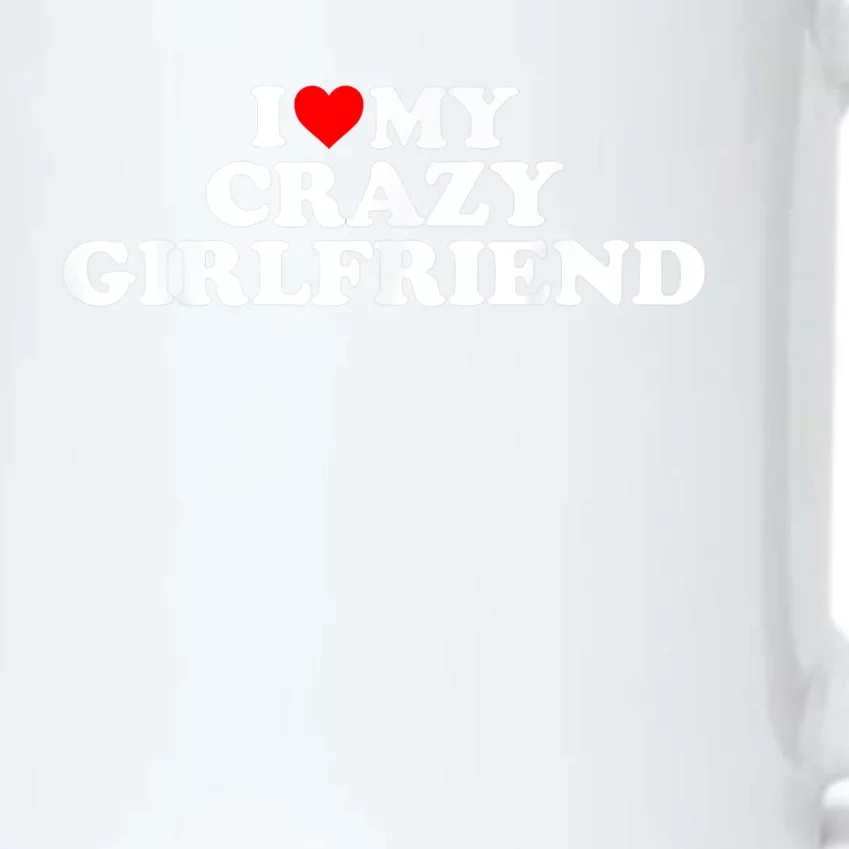 I Love My Crazy Girlfriend GF Red Heart Black Color Changing Mug