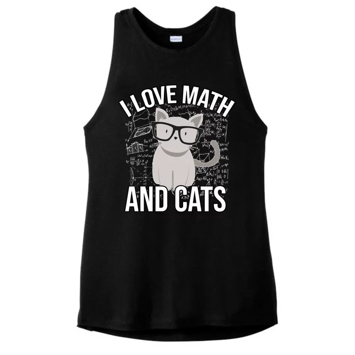 I Love Math And Cats Funny Ladies Tri-Blend Wicking Tank