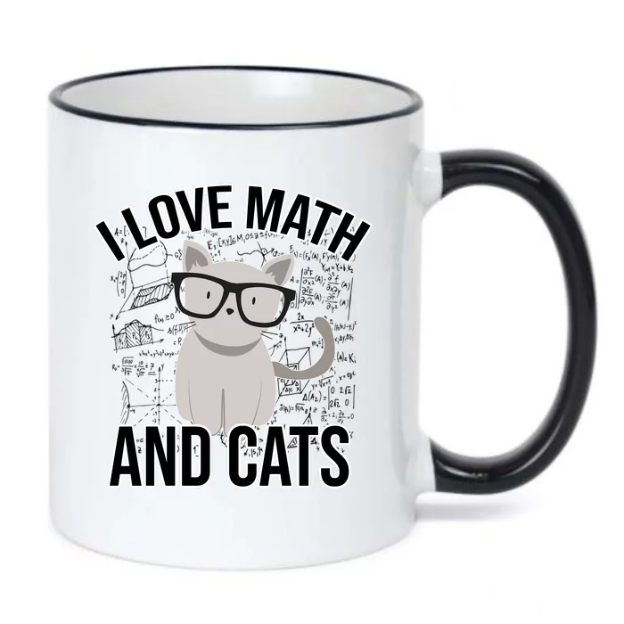 I Love Math And Cats Funny Black Color Changing Mug