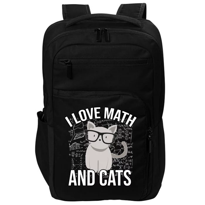 I Love Math And Cats Funny Impact Tech Backpack