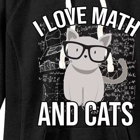 I Love Math And Cats Funny Women's Fleece Hoodie