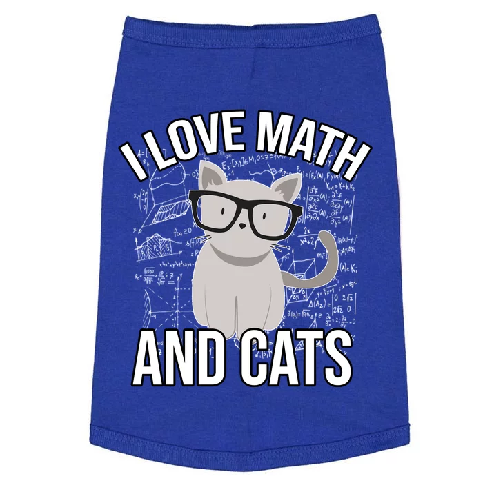 I Love Math And Cats Funny Doggie Tank