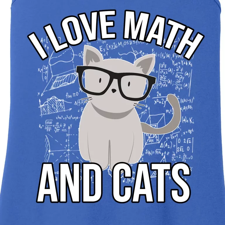 I Love Math And Cats Funny Ladies Essential Tank