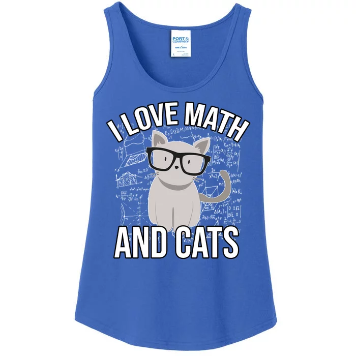 I Love Math And Cats Funny Ladies Essential Tank