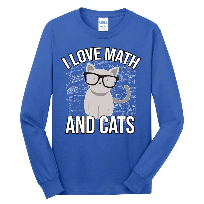 I Love Math And Cats Funny Tall Long Sleeve T-Shirt