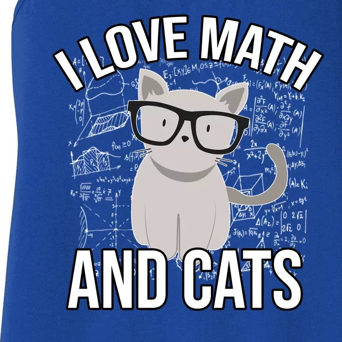 I Love Math And Cats Funny Women's Racerback Tank