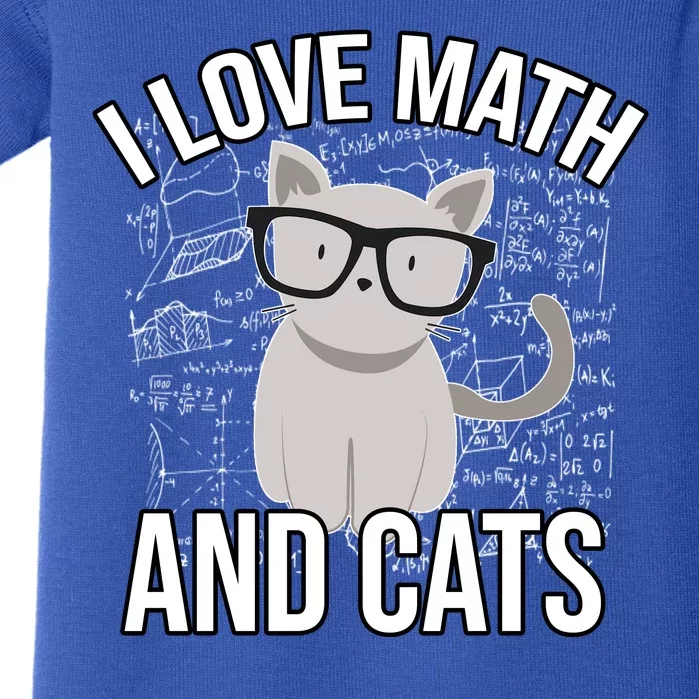 I Love Math And Cats Funny Baby Bodysuit