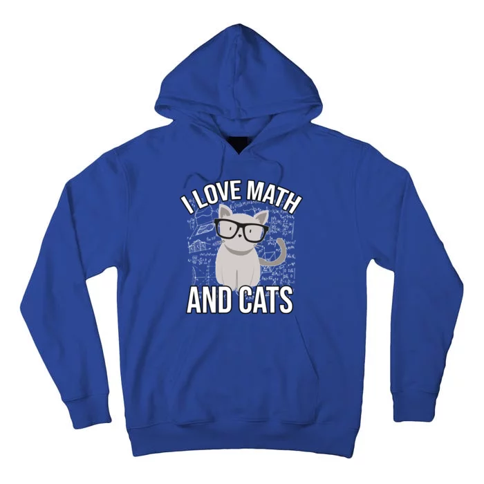 I Love Math And Cats Funny Tall Hoodie