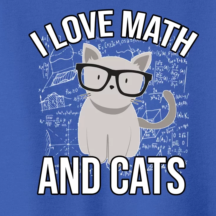 I Love Math And Cats Funny Toddler T-Shirt