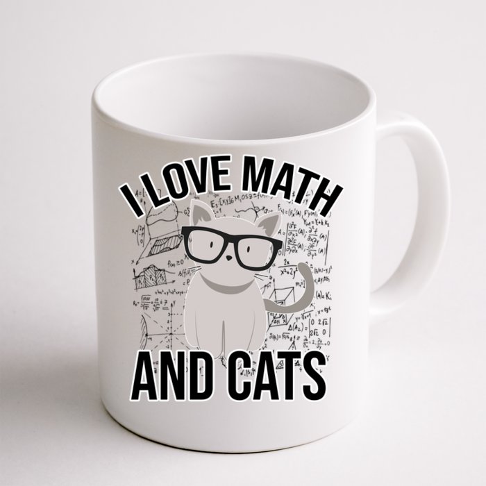 I Love Math And Cats Funny Front & Back Coffee Mug