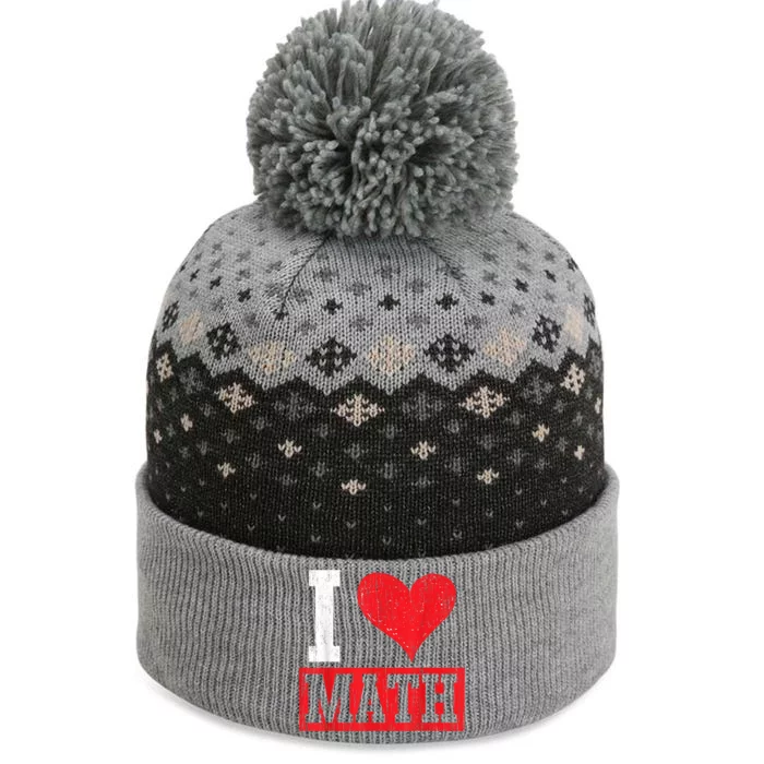 I Love Math Heart Math The Baniff Cuffed Pom Beanie