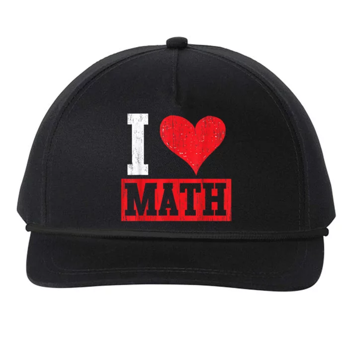 I Love Math Heart Math Snapback Five-Panel Rope Hat