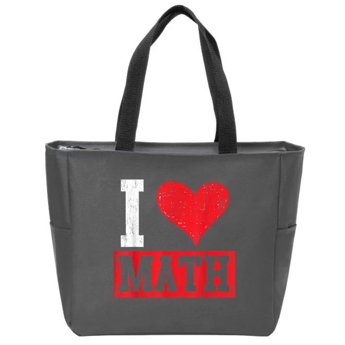 I Love Math Heart Math Zip Tote Bag