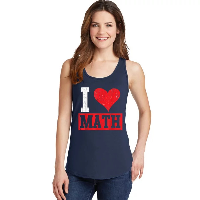 I Love Math Heart Math Ladies Essential Tank