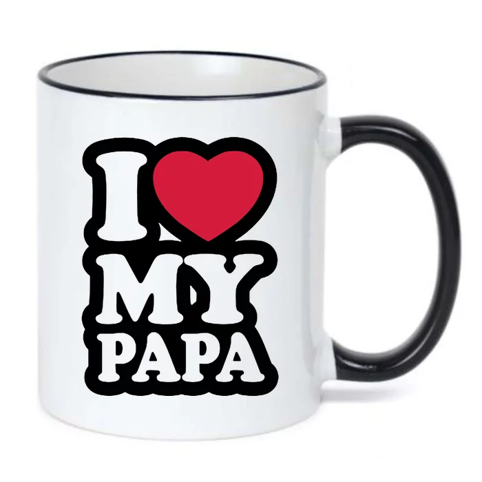 I Love My Papa Retro Black Color Changing Mug