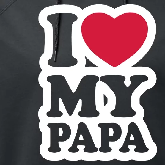 I Love My Papa Retro Performance Fleece Hoodie