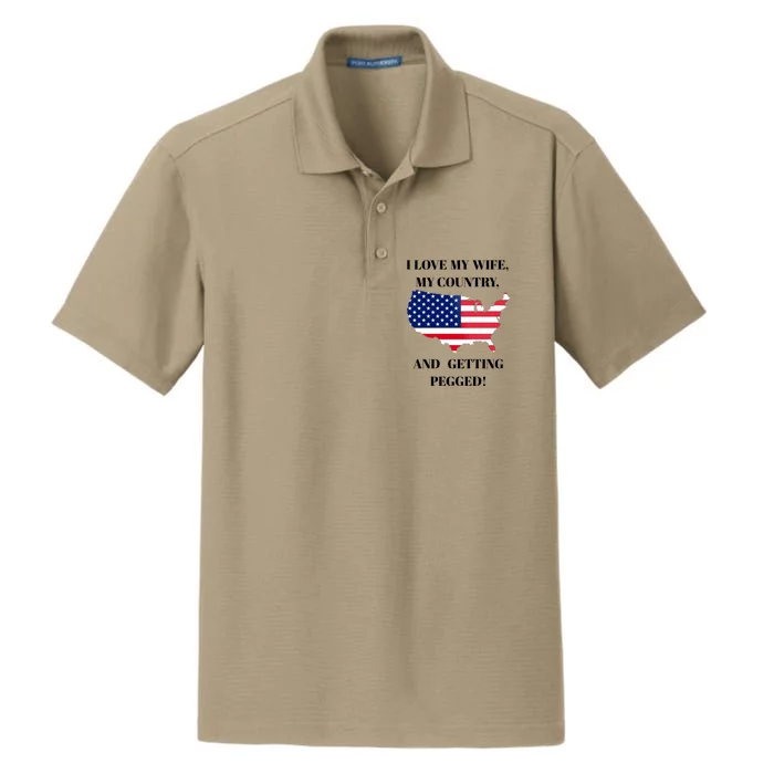 I LOVE MY WIFE MY COUNTRY AND GETTING PEGGED! Dry Zone Grid Performance Polo