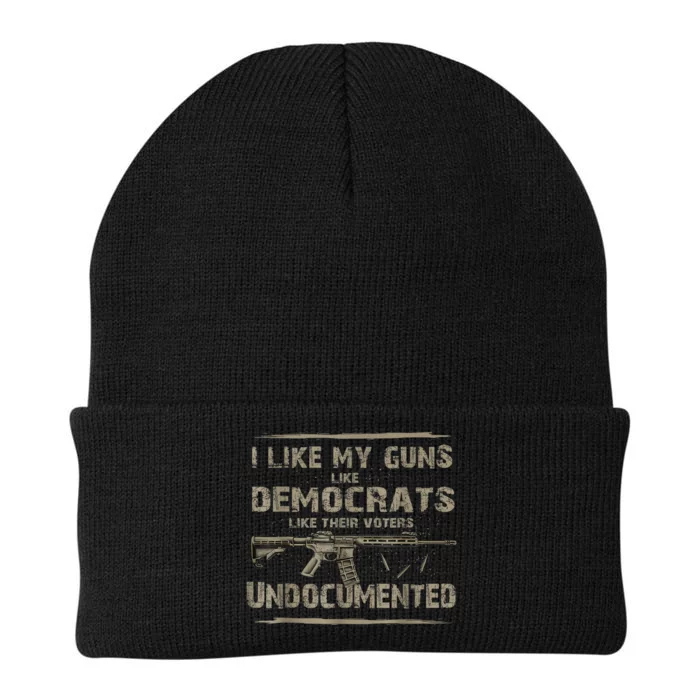 I Like My Guns Like Democrats Like Their Voters Undocumented Knit Cap Winter Beanie