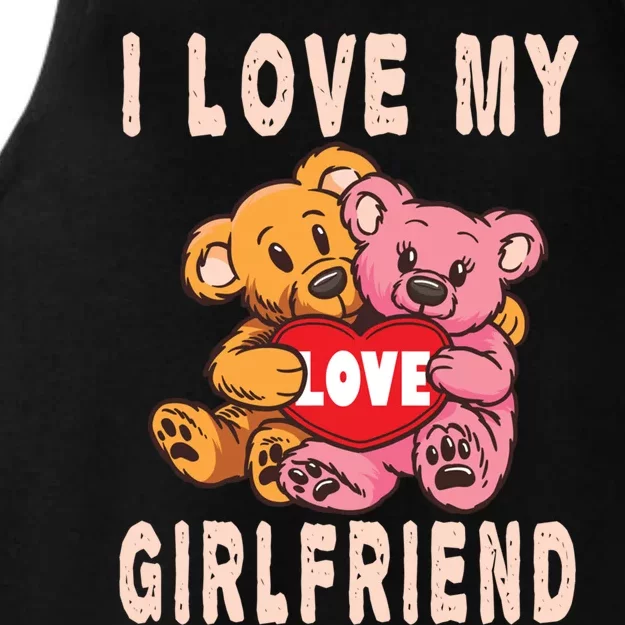 I Love My Friend Teddy Design Bear Cute Couple Gift Ladies Tri-Blend Wicking Tank