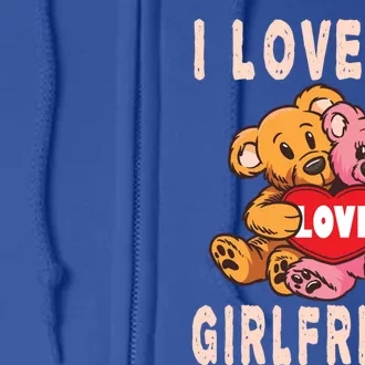 I Love My Friend Teddy Design Bear Cute Couple Gift Full Zip Hoodie