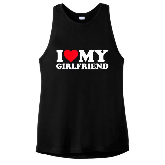 I Love My Girlfriend, Love Girlfriend Ladies Tri-Blend Wicking Tank