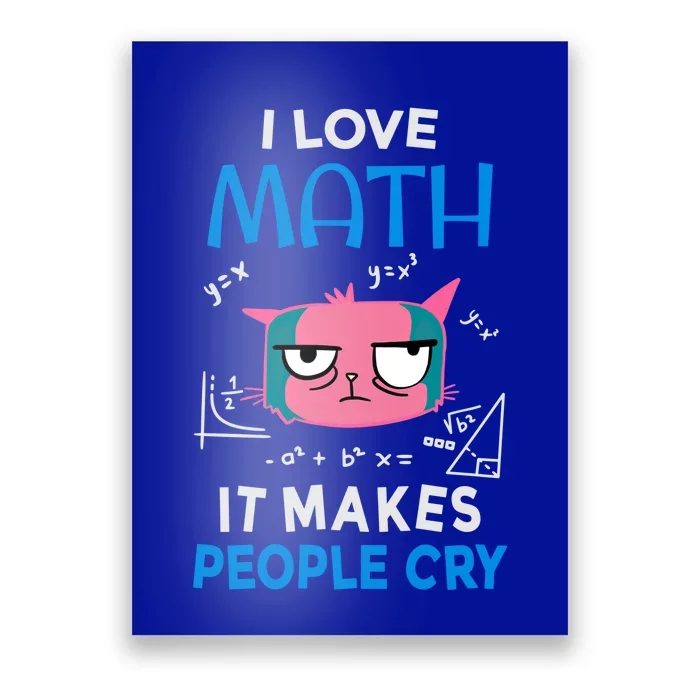 I Love Math It Makes People Cry Gift Funny Moody Cat Cute Gift Poster