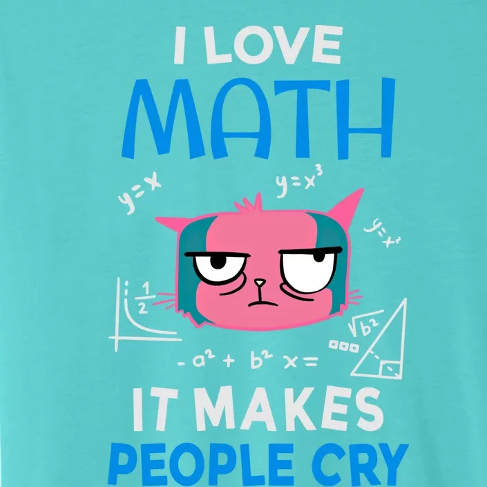 I Love Math It Makes People Cry Gift Funny Moody Cat Cute Gift ChromaSoft Performance T-Shirt