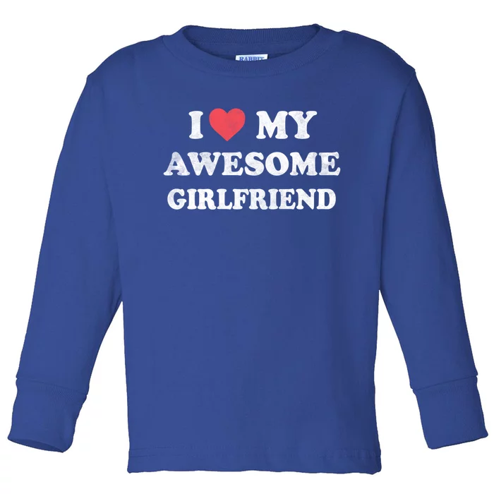 I Love My Awesome Friend Happy Valentines Day Gift Toddler Long Sleeve Shirt