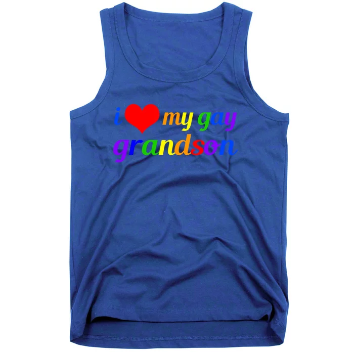 I Love My Gay Grandson Lgbtq Grandma Grandpa Funny Gift Tank Top