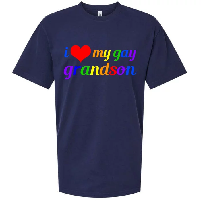 I Love My Gay Grandson Lgbtq Grandma Grandpa Funny Gift Sueded Cloud Jersey T-Shirt