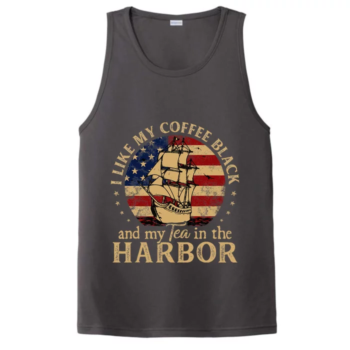 I Like My Coffee Black And My Tea In The Harbor Us History Performance Tank