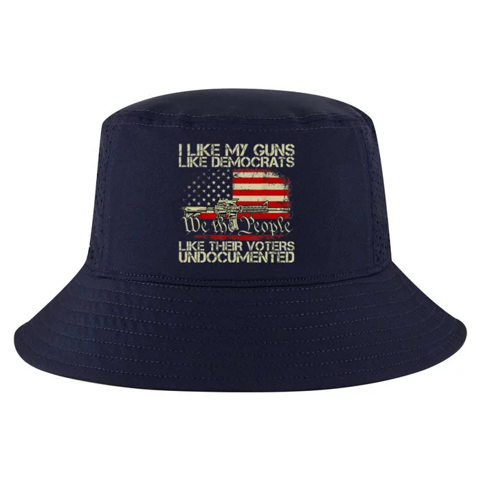 I Like My Guns Like Democrats Like Their Voters Undocumented Cool Comfort Performance Bucket Hat