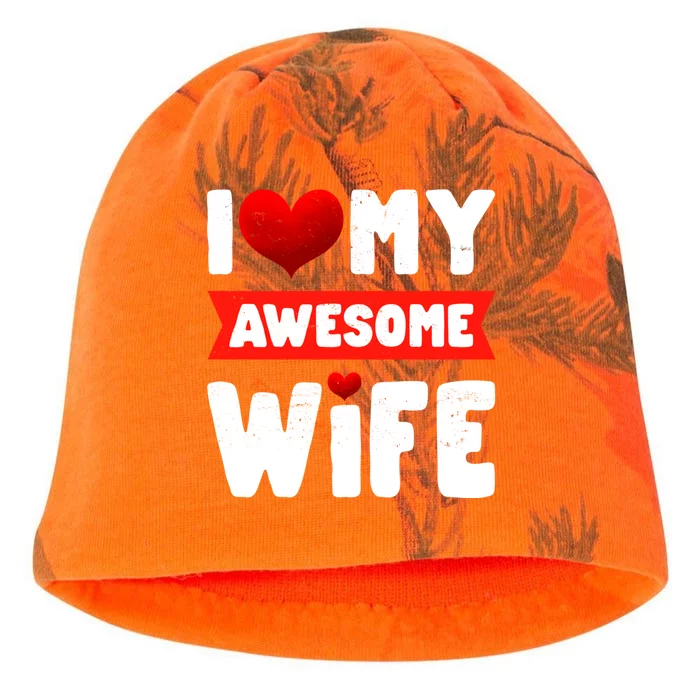 I Love My Awesome Wife Cute Valentine's Day Couples Gift Kati - Camo Knit Beanie