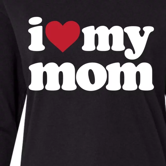 I Love My Mom Gift Womens Cotton Relaxed Long Sleeve T-Shirt