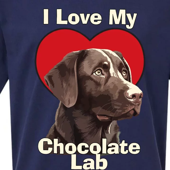 I Love My Chocolate Lab Chocolate Labrador Puppy Dog Sueded Cloud Jersey T-Shirt