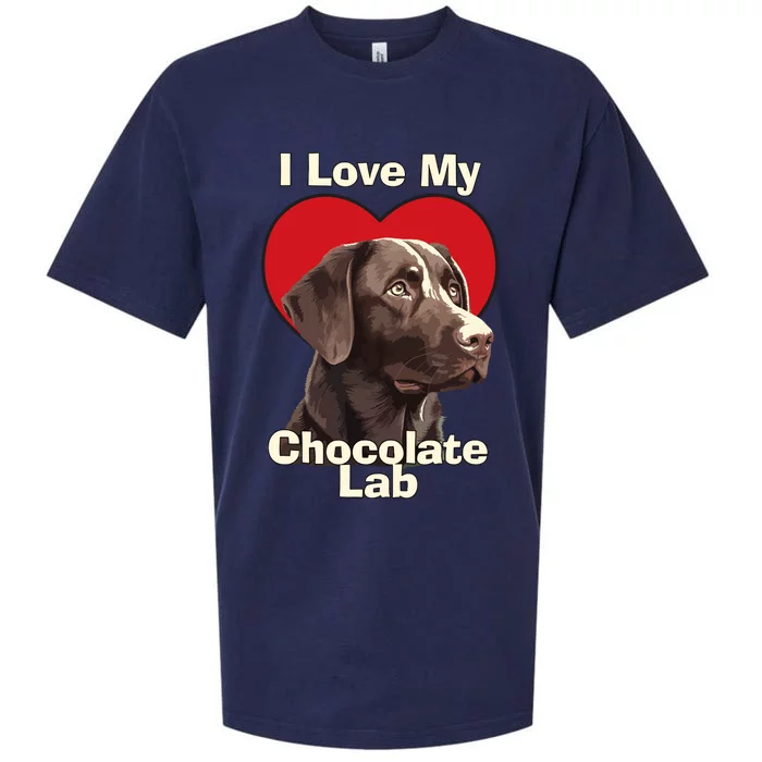 I Love My Chocolate Lab Chocolate Labrador Puppy Dog Sueded Cloud Jersey T-Shirt