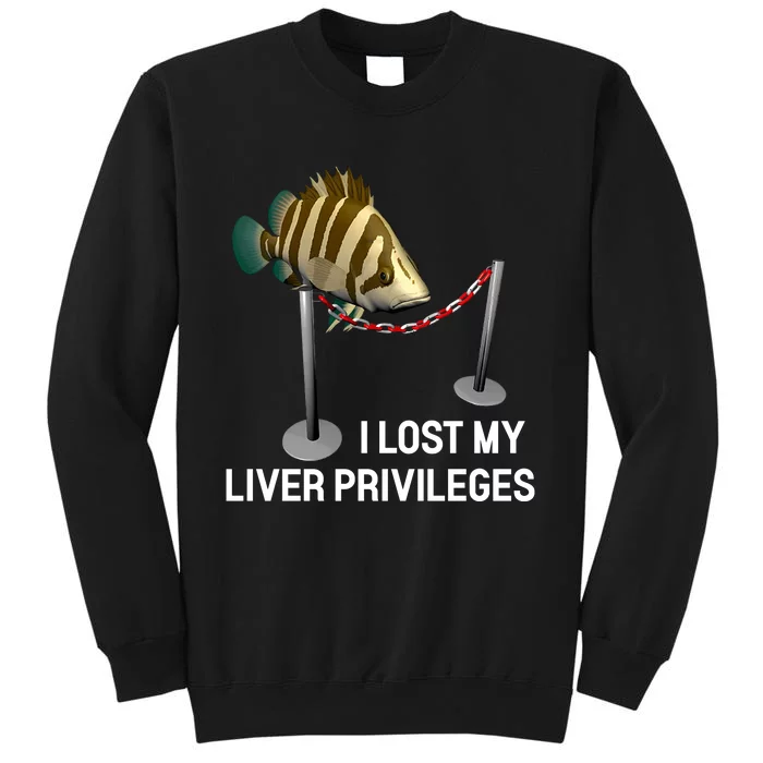 I Lost My Liver Privileges Cursed Fish Funny Fish Meme Sweatshirt