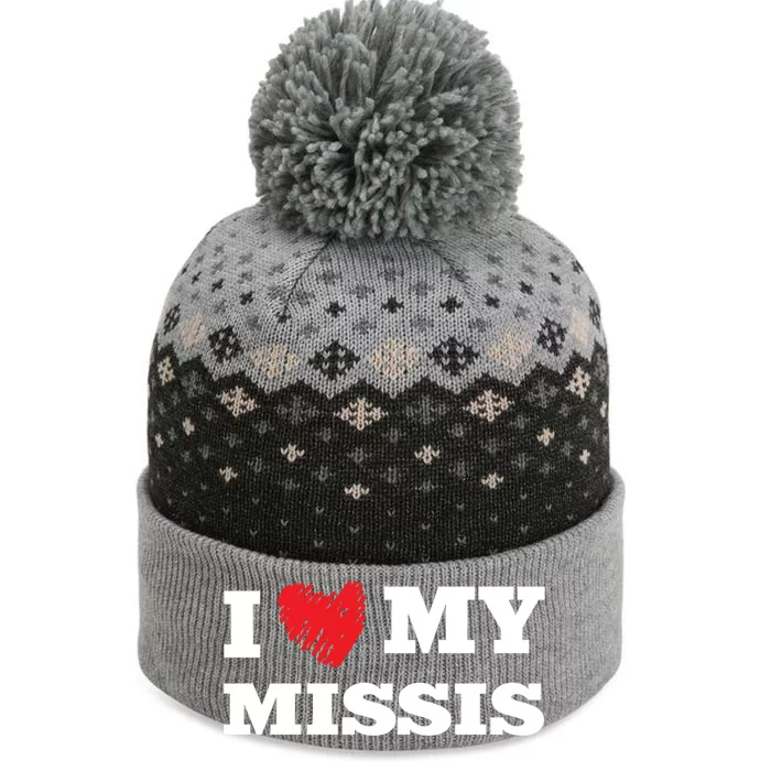 I Love My Missis Favorite Family Member Valentines Wife Gift The Baniff Cuffed Pom Beanie