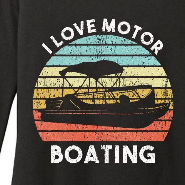 I Love Motor Boating Funny Boat Life Funny Boater Life Womens CVC Long Sleeve Shirt