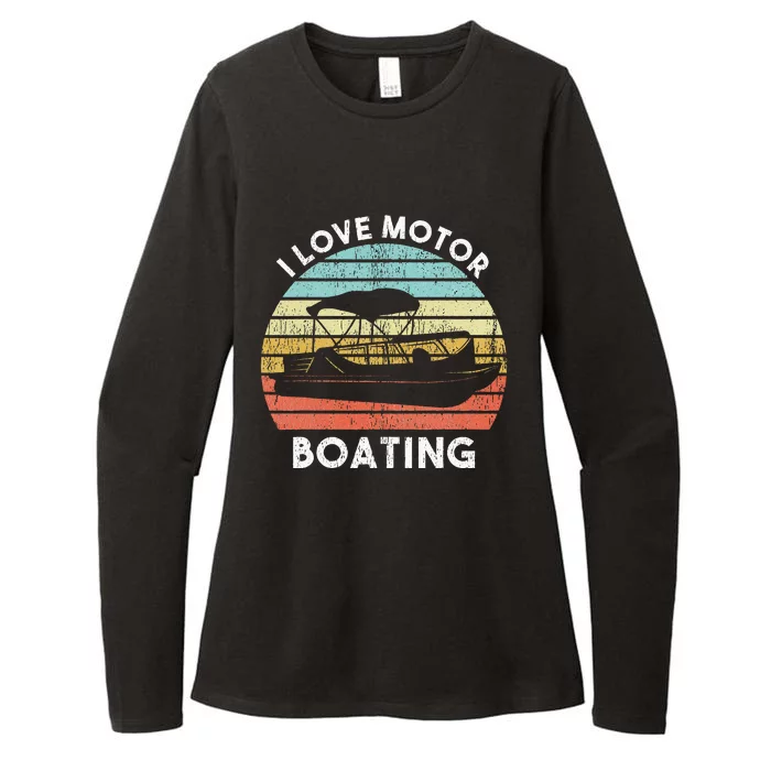 I Love Motor Boating Funny Boat Life Funny Boater Life Womens CVC Long Sleeve Shirt