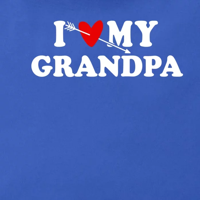 I Love My Grandpa With Heart Wear For Granddaughter Grandson Great Gift Zip Tote Bag