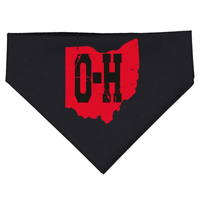 I Love My Ohio Home Script Ohio Buckeye State USA-Made Doggie Bandana