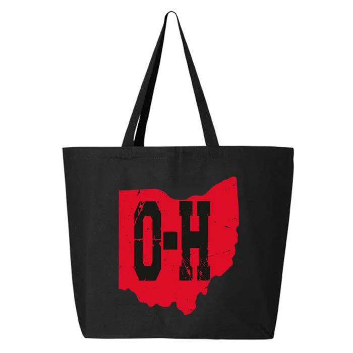 I Love My Ohio Home Script Ohio Buckeye State 25L Jumbo Tote