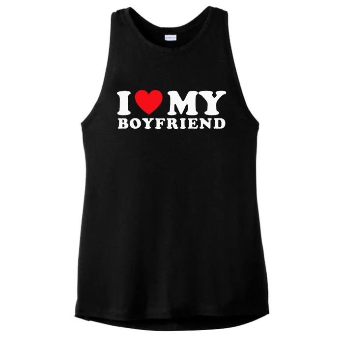 I Love My Boyfriend I Heart My Boyfriend BF Ladies Tri-Blend Wicking Tank