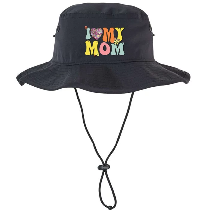 I Love My Mom I Heart My Mom Retro Groovy Mother's day Legacy Cool Fit Booney Bucket Hat